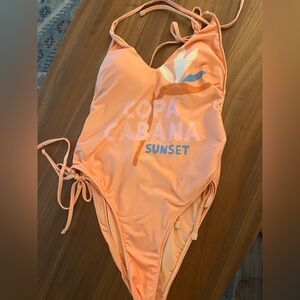 Tangerine one piece bathing suit